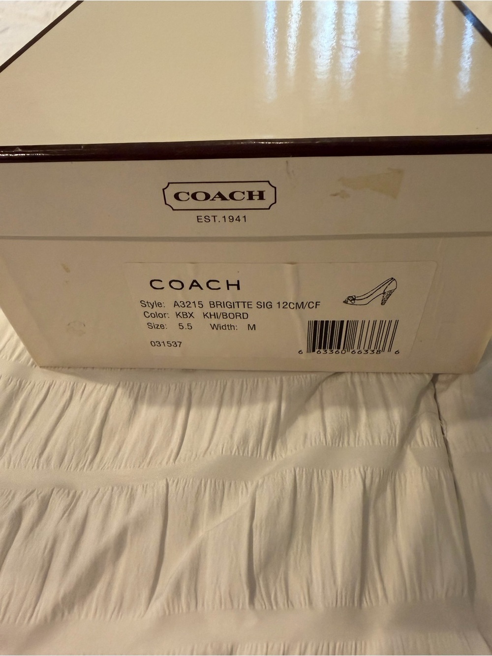 Coach Tan and Brown Peep-Toe Heels with Buckle Accent - Picture 6 of 6